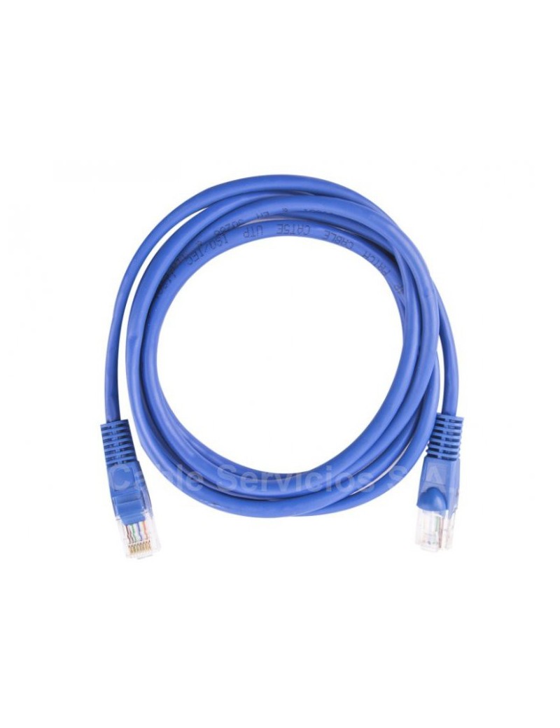 Cable patch cord UTP CAT5e sin blindaje azul de 1.83 mts con conectores RJ45 macho