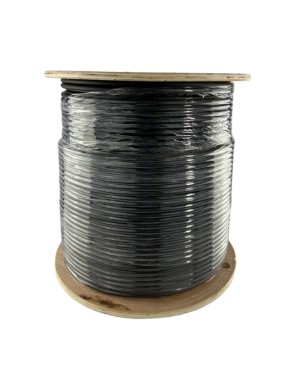 Cable coaxial RG-6 60% Tri-Shield liso negro / Cable Servicios S.A.