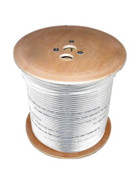 Cable coaxial RG-6 60% Tri-Shield liso blanco