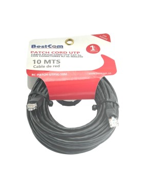 Cable patch cord UTP Cat 5E con conectores RJ-45 de 10 mts.