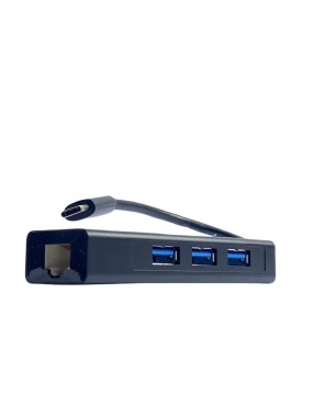 Hub multipuerto 4 en 1 USB C a 3 puertos USB 3.0 y 1 puerto  Gigabit Ethernet RJ-45