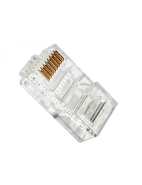 Conector RJ-45 CAT 5E de 8 contactos compatible con cable UTP 1 Gbps carcasa policarbonato