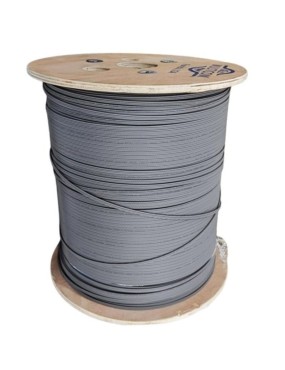 Fibra drop de 1 hilo figura 8 con mensajero 2 FRP LSZH gris