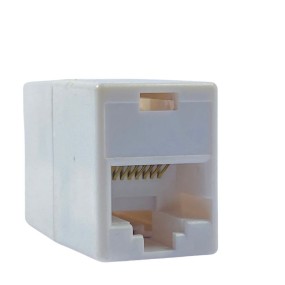 Adaptador unión RJ-45 hembra a hembra para extender cables de red  Ethernet CAT 5, 5e  y 6 beige