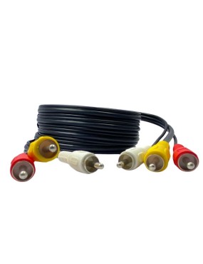 Cable 3 RCA macho a 3 RCA macho 1,83 m de audio y video compuesto