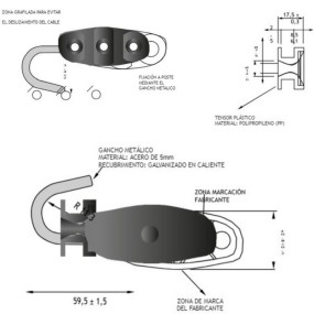 Gancho tensor de abonado (varilla 5 mm)