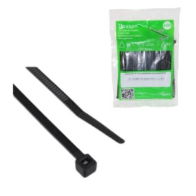 Amarre plástico negro  de 10 cms para cables y mangueras