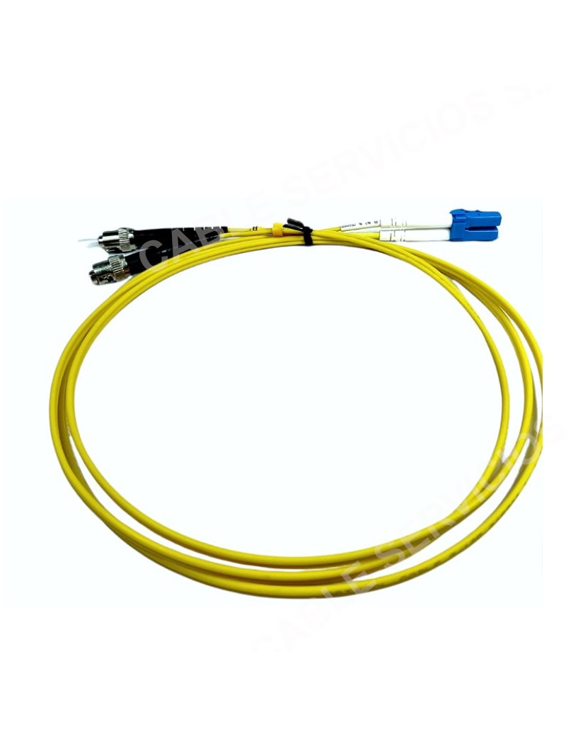Patch cord de fibra óptica dúplex monomodo 9/125 LC-UPC ST-UPC  LSZH de 1,5  mts chaqueta 2 ó 3 mm