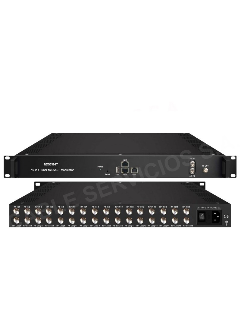 NDS3394T modulador DVB-T  de alto rendimiento 16 en 1