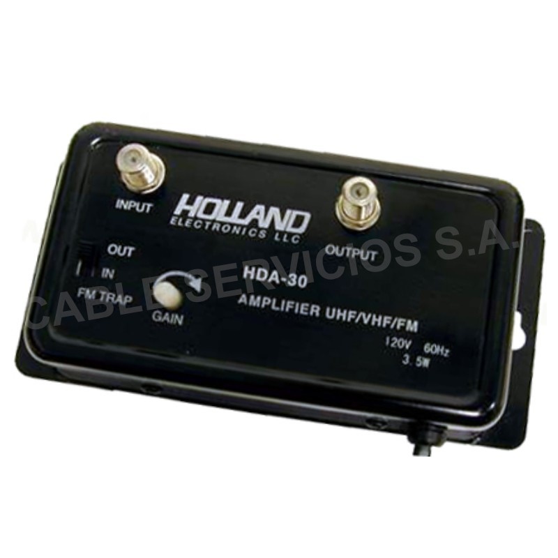 Amplificador UHF/VHF/FM 30 dB 54 -100 MHz HDA-30 Amplificador UHF/VHF/FM 30 dB 54 -100 MHz HDA-30