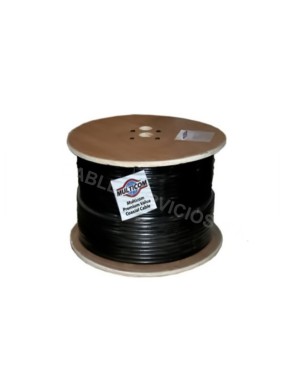 Cable coaxial RG-6 60% Tri-Shield liso negro