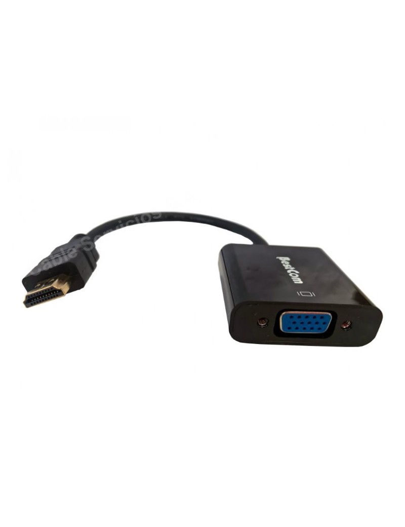 Conversor adaptador HDMI estándar macho a VGA hembra con salida de audio  3,5 mm para auriculares  1080p