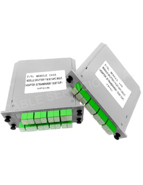 Splitter de fibra óptica  tipo casete PLC 1x8 SC/APC ABS