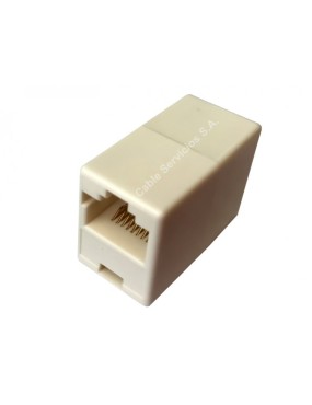 Adaptador unión RJ-45 hembra a hembra  para extender cables de red  Ethernet CAT 5, 5e  y 6 beige