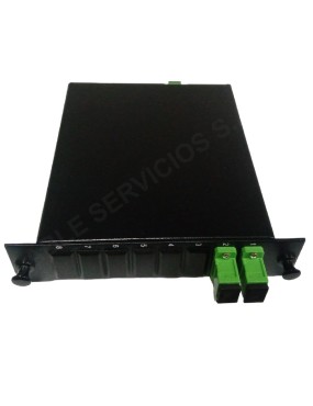 Splitter de fibra óptica 1X2 dual monomodo SC/APC 60/40 tipo casete