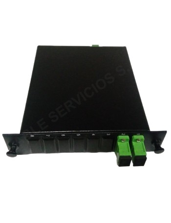 Splitter de fibra óptica 1X2 dual monomodo SC/APC 60/40 tipo casete para rack