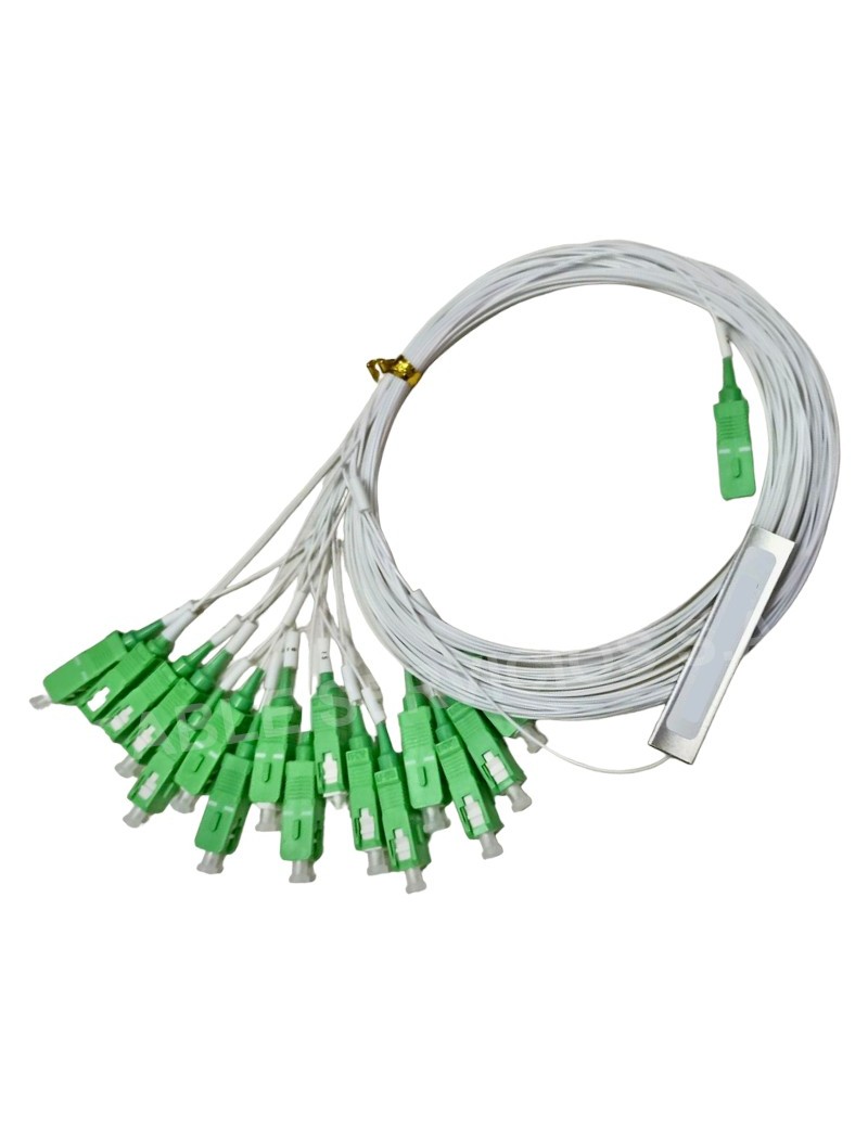 Splitter de fibra óptica tipo tubo PLC con conectores SC/APC 1x16 monomodo