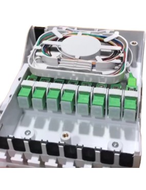 Caja terminal de fibra óptica 2 puertos, 2 adaptadores SC-APC A86 ABS